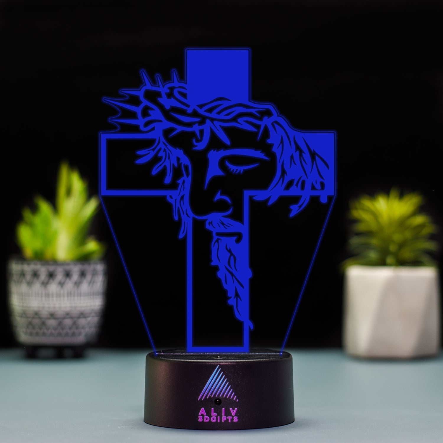 Lampă Led 3D - Cruce Iisus