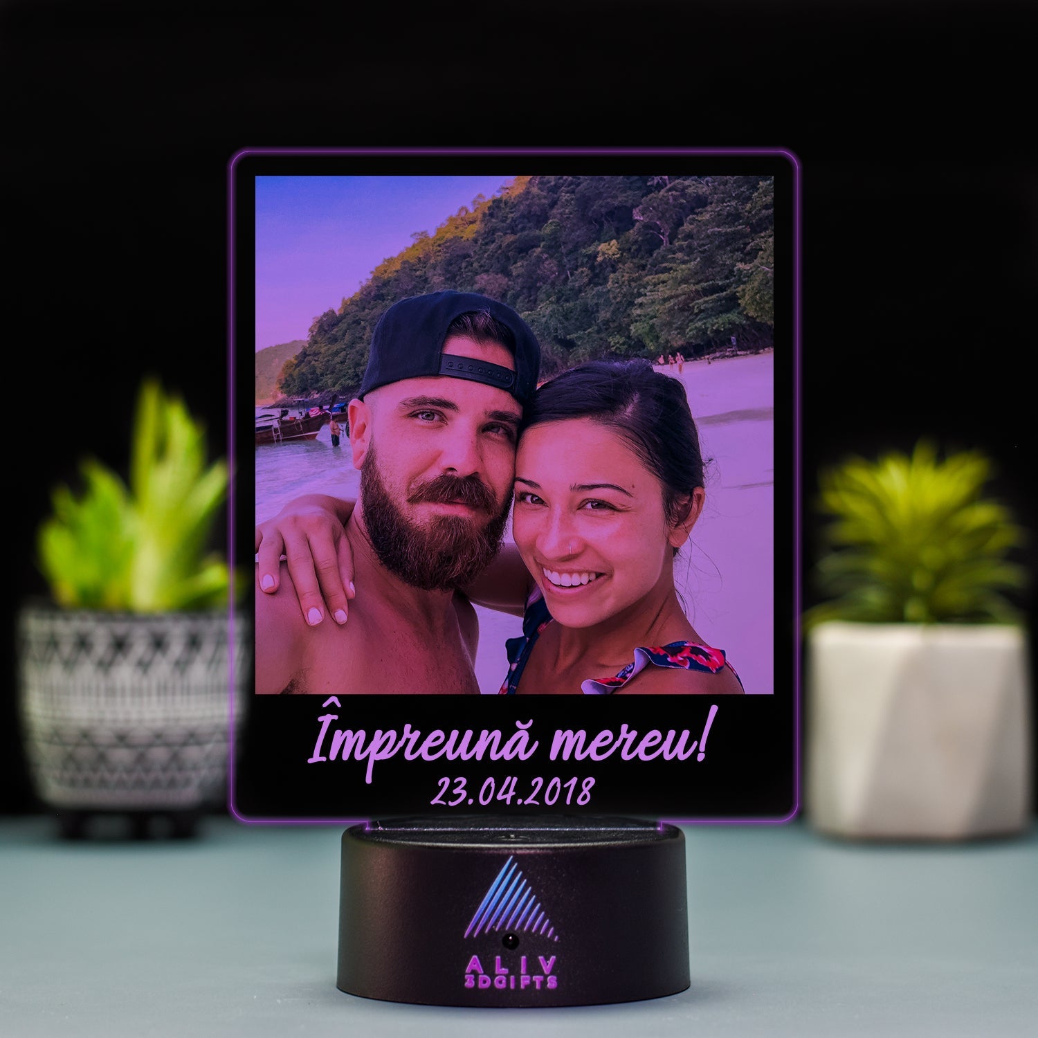 Lampă Led - Poză + Mesaj